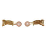 Paar Clip-Ohrstecker, mit 4 Brilliant zusammen ca. 0,06ct, gute Farbe u. Reinheit, - фото 6