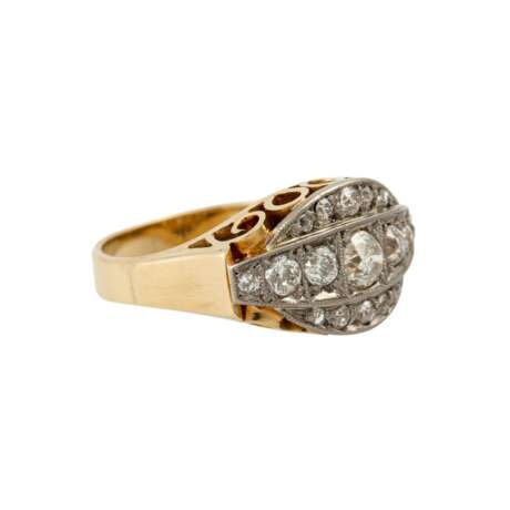 Ring mit Altschliffdiamanten zusammen ca. 0,5 ct, - photo 1