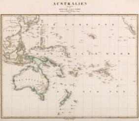 Karte von Australien mit den Inseln des Stillen Ozeans