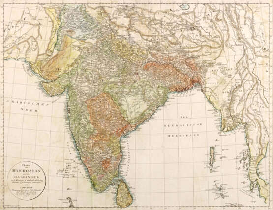 Seltene Karte von Indien "Charte von Hindostan - Foto 1