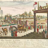 Zwei Guckkastenblätter mit Ansichten "Die Stadt Suratte - фото 1