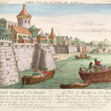 Zwei Guckkastenblätter mit Ansichten "Die Stadt Suratte - фото 2