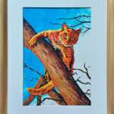 Painting “Cat in the tree”, Primed fiberboard, Oil on fiberboard, Contemporary realism, анималистика, Russia, 2021 - photo 1