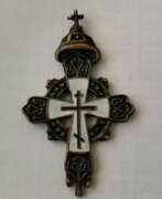 Cloisonne Emaille. Kreuz, Romanow Dynastie Russland