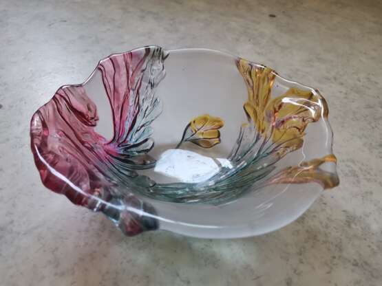 antike “Fruit bowl ca 1920 Emille Galle?”, Émile Gallé (1846 - 1904), Colored glass, Art Nouveau (1880-1910), Decorative composition, France, 1910 - photo 1