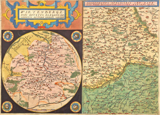 Seltene frühe Karte des Herzogtums Württemberg und Bayerns - фото 1