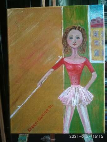 Painting “Ballerina at the bar. Ballerina at the bar.”, масло на холсте, Oil painting, Impressionist, бытовой сюжетный, Ukraine, 2021 - photo 1