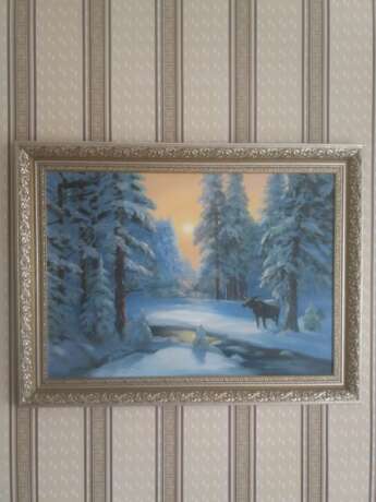 Gemälde „Winterwald.“, Leinwand auf dem Hilfsrahmen, Öl auf Leinwand, Zeitgenössischer Realismus, Russland, 2020 - Foto 1