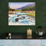 Картина маслом Водопад Leinwand auf dem Hilfsrahmen Malmesser Impressionismus Landschaftsmalerei Russland 2021 - Foto 3