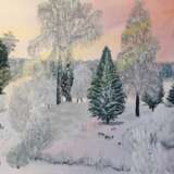 Painting “Winter”, Canvas on the subframe, Painting with acrylic, Impressionist, лесной пейзаж, Russia, 2020 - photo 1