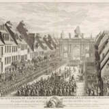 Drei Kupferstiche mit dem Festzug König Ludwig XV. - фото 1