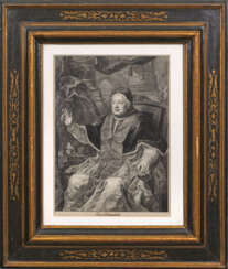 Rahmen mit Portrait-Kupferstich Papst Clemens XIII.