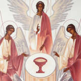 Icon “Holy Trinity”, Wood, Acrylic, Neo-Byzantine, Religious genre, Ukraine, 2021 - photo 2