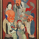 Chinesisches Stickbild auf Seide mit figuraler Szene - photo 1