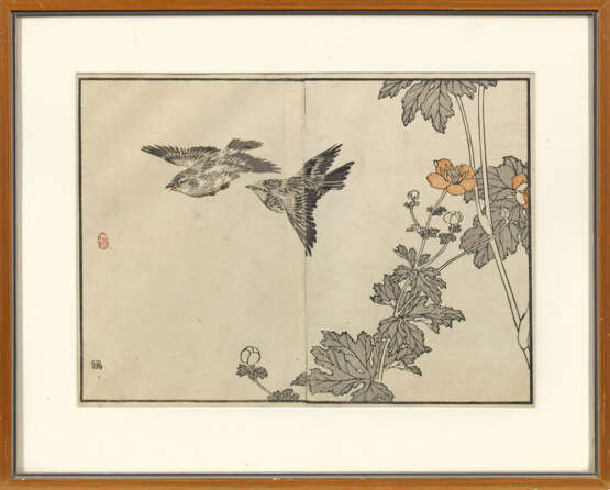 Vier japanische Holzschnitte mit Vogel-Darstellungen - фото 1