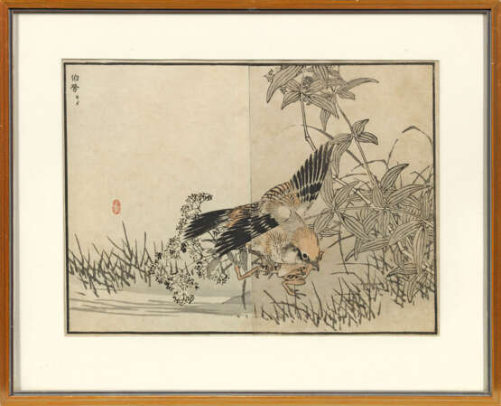 Vier japanische Holzschnitte mit Vogel-Darstellungen - Foto 2