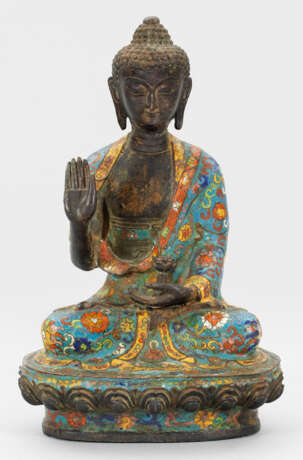 Cloisonné-Figur des Buddha-Shakyamuni - photo 1