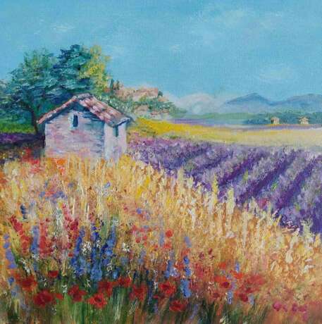 Painting “Provence”, Canvas on cardboard, Oil paint, Impressionist, Landscape painting, Ukraine, 2021 - photo 1