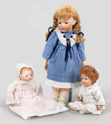 Drei Porzellankopf-Puppen