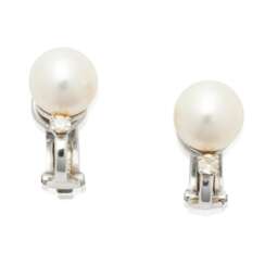 NO RESERVE - MOUNTED BY CARTIER LONDON CULTURED PEARL AND DIAMOND EARRINGS; AND A DIAMOND PENDANT