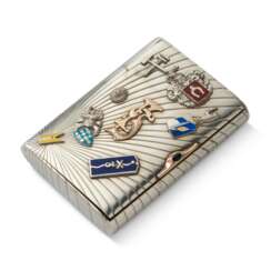 SILVER, GOLD AND ENAMEL CIGARETTE CASEPROBABLY THE BALTIC COUNTRIES, 20TH CENTURY