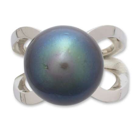 NO RESERVE - COLOURED CULTURED PEARL RING - photo 1