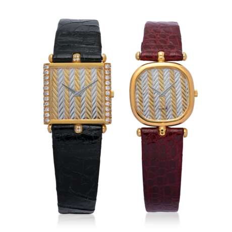 NO RESERVE - DIAMOND AND GOLD WRISTWATCH AND A GOLD WRISTWATCH - фото 1