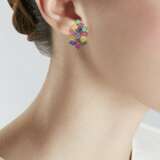 CULTURED PEARL, DIAMOND AND MULTI-GEM CHOKER AND EARRING SET - Foto 9