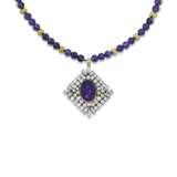 NO RESERVE - AMETHYST AND DIAMOND PENDENT NECKLACE - photo 3
