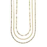 NO RESERVE - THREE GOLD LONG NECKLACES - photo 1