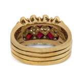 NO RESERVE - THREE RUBY AND DIAMOND RINGS; TOGETHER WITH A PAIR OF GOLD EARRINGS - photo 6