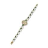 TWO DIAMOND WRISTWATCHES; TOGETHER WITH A CULTURED PEARL, MOTHER-OF-PEARL, DIAMOND AND EMERALD WRISTWATCH - фото 3