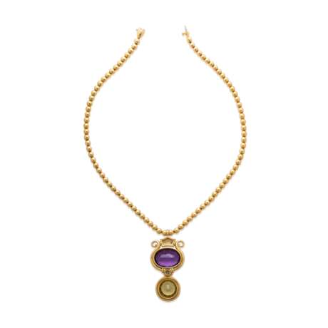 NO RESERVE - AMETHYST, CITRINE AND DIAMOND PENDENT NECKLACE - фото 2