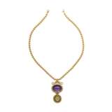 NO RESERVE - AMETHYST, CITRINE AND DIAMOND PENDENT NECKLACE - photo 2