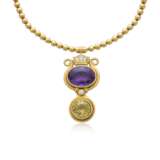 NO RESERVE - AMETHYST, CITRINE AND DIAMOND PENDENT NECKLACE - Foto 3