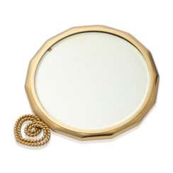 NO RESERVE - CARTIER GOLD HAND MIRROR AND A MELLERIO GOLD AND DIAMOND LORGNETTE