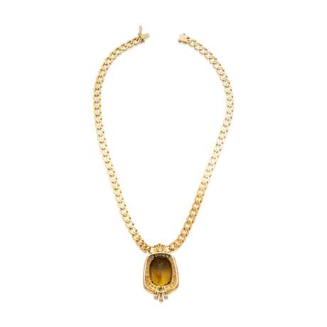 NO RESERVE - CITRINE AND DIAMOND PENDENT NECKLACE - photo 2