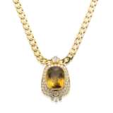 NO RESERVE - CITRINE AND DIAMOND PENDENT NECKLACE - photo 3