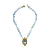 NO RESERVE - TOPAZ, AQUAMARINE AND DIAMOND PENDENT NECKLACE - фото 2