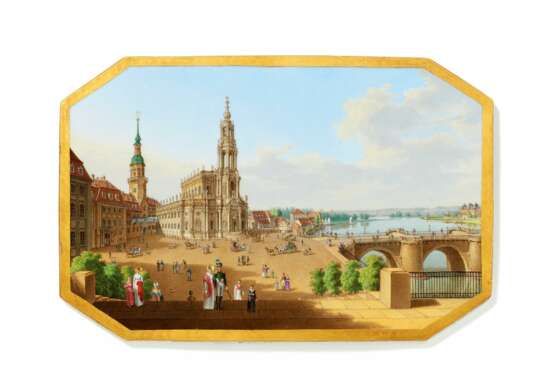Meissen, Porzellangemälde mit Ansicht der Brühlschen TerraSsen in Dresden - Foto 1
