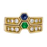 NO RESERVE - MULTI-GEM NECKLACE; TOGETHER WITH TWO EMERALD AND DIAMOND RINGS AND A SAPPHIRE AND DIAMOND RING - фото 3