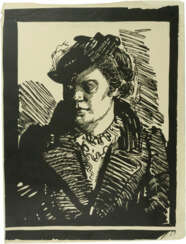 Гидони, Г.И. Женский портрет. 1920-е. Бумага, линогравюра. 31х23,4 см.