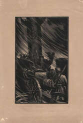 Юдовин, С.Б. Защита Петрограда. 1935. Бумага, ксилография. 29х20 см.