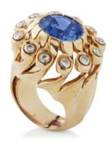 MAUBOUSSIN BAGUE RÉTRO SAPHIR ET DIAMANTS