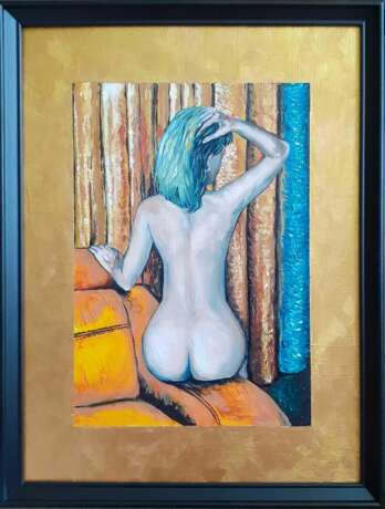 Painting “Posing Woman”, Primed fiberboard, Oil on fiberboard, Contemporary realism, голая, Russia, 2021 - photo 4