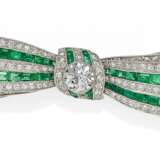 Smaragd-Diamant-Brosche - Foto 1