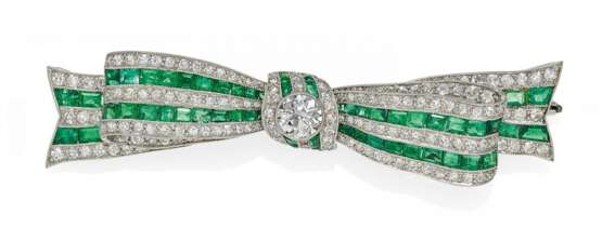 Smaragd-Diamant-Brosche - фото 1