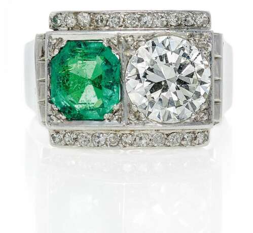 Smaragd-Diamant-Ring - фото 1