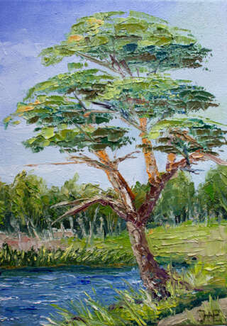 Painting “Wood / TREE”, Canvas, Oil, Impressionist, Landscape painting, Byelorussia, 2021 - photo 1