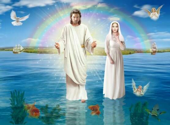 Painting “Jesus Christ and Mary”, digital, Digital print, Исус, Religious genre, Ukraine, 2021 - photo 1